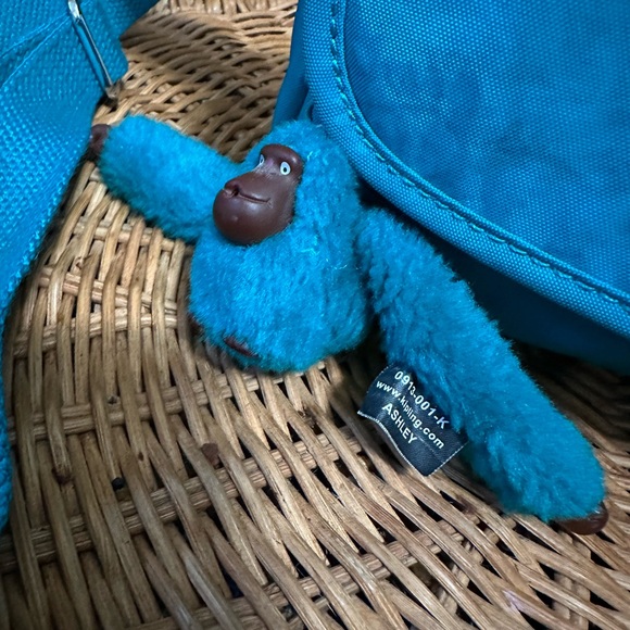Kipling Sabian Mini Teal Crossbody Bag Small Purse Ashley Keychain - Picture 2 of 8